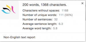 Word Count information