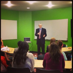 Earl Young addresses ACU students.