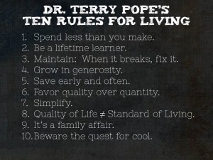 Terry Pope's rules for living