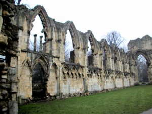 Ruins of an abbey in York.