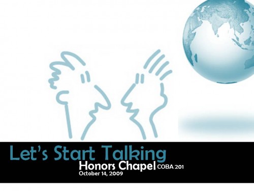 HC Chapel 10/14: Let's Start Talking