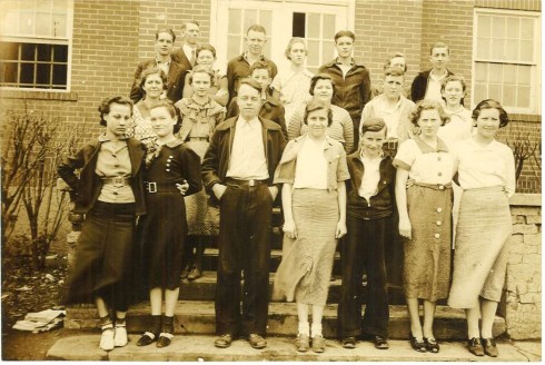 In 1936, Stroop worked as principal at Morrison High School. Here he is pictured with the freshman class.  Photograph, John Ridley Stroop Collection, Milliken Special Collections, Abilene Christian University, Abilene, TX.