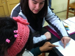 Undergraduate student engaged in a clinical learning experience