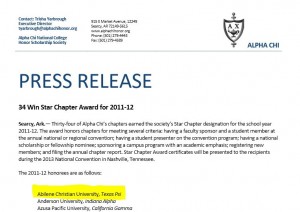 AlphaChi 2013_announcement of Star Chapters