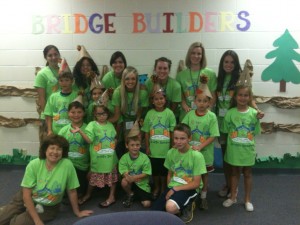 Graduate students and campers at the "Bridge Builders" Language and Literacy camp, summer 2013
