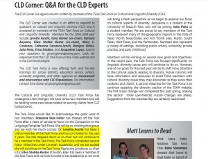 TSHA_service to the profession_CLD corner_cochair comments