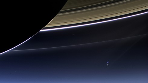 Picture of Earth through Saturn's rings from the Cassini spacecraft