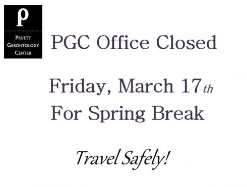 PGC Closed for Spring Break
