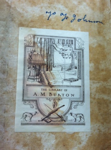 Christian Investigator AM Burton bookplate, John T. Johnson