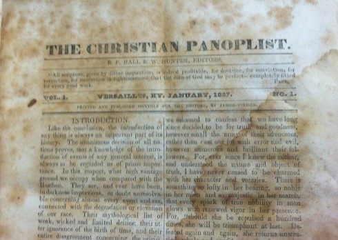 Christian Panoplist, John T. Johnson signature, masthead
