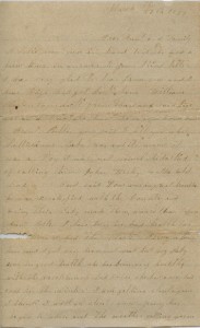The first page of Mary Hamilton Ervin's letter. 