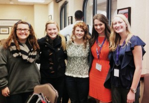 Allison Phillips (2nd from right), her fellow researcher Megan Wixon (right), and Allison's roommates