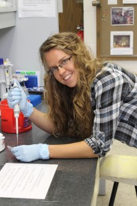Lydia Brown in the lab.