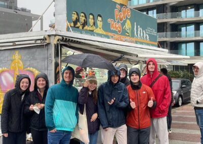 The Montevideo group in front of our go to tortas fritas spot.