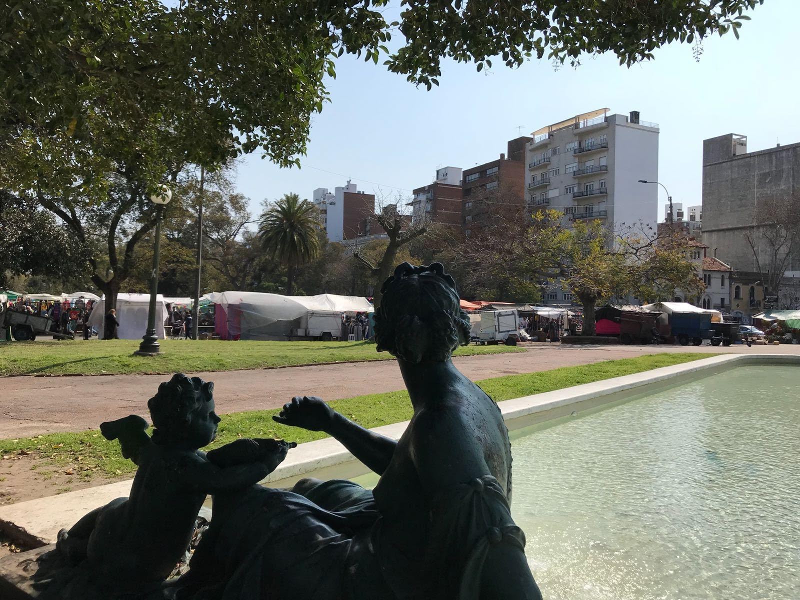 the open market in the park near our house
