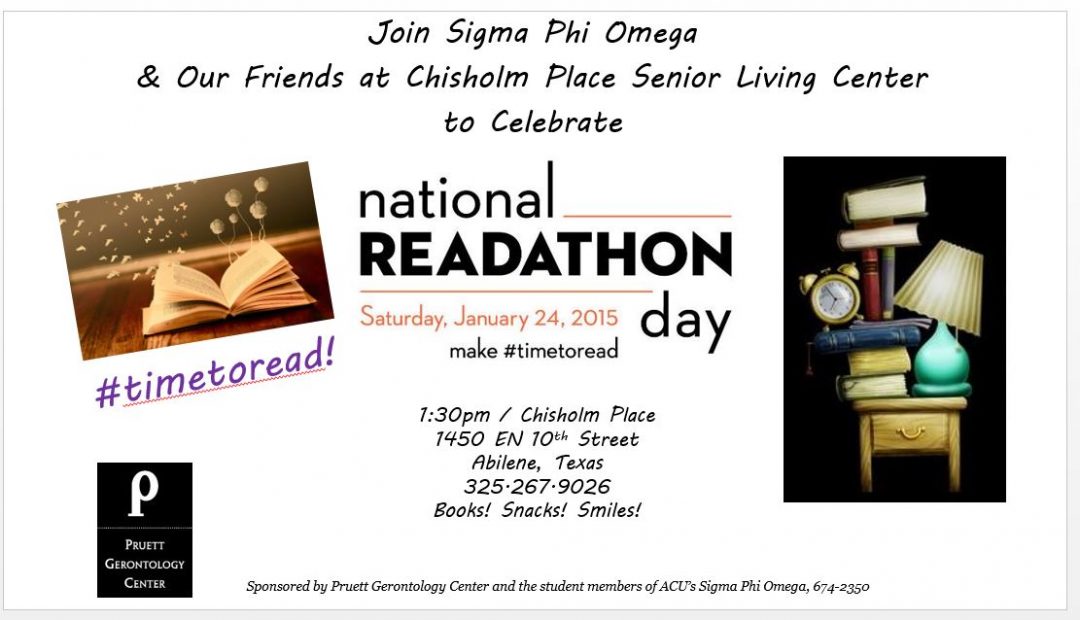 Today is the National ReadAThon Day Pruett Gerontology Center