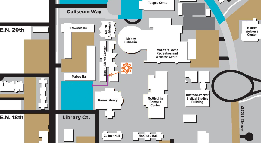 Map to Pruett Gerontology Center office for open house homecoming event