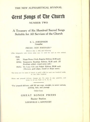 A Century of Great Songs: E. L. Jorgenson’s Remarkable Hymnal | Abilene ...