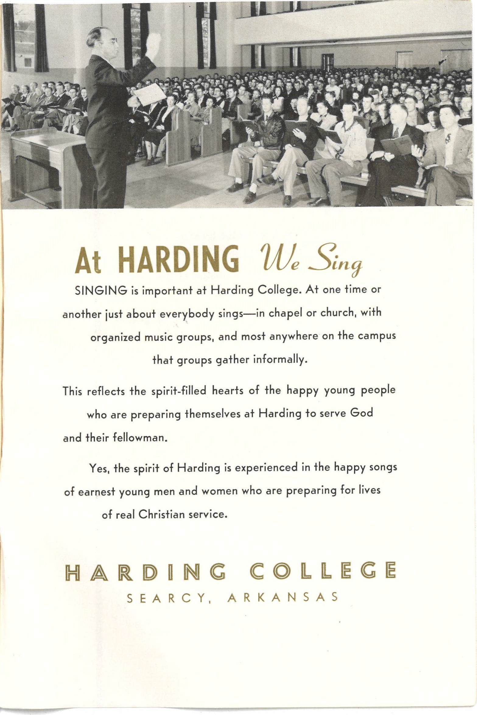‘At Harding We Sing,’ Twentieth Century Christian, undated special singing issue, ca. 1950.